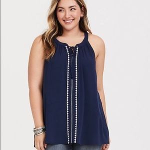 NEW Torrid Navy Blue and White Tank Size 4